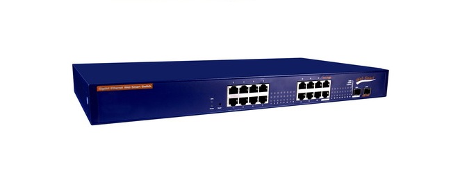 16 Port 10/100/1000Base-Tx with 2 gigabit SFP slots combo(P/No:STE-2216-GW)